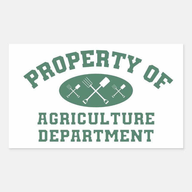Adesivo Retangular Property Of Agriculture Department Sticker (Frente)