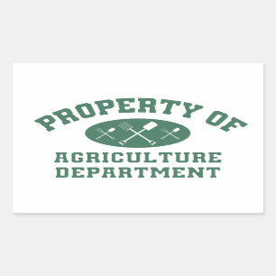 Adesivo Retangular Property Of Agriculture Department Sticker