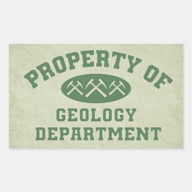 Adesivo Retangular Propriedade Do Departamento Geológico (Frente)
