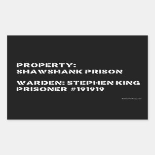 Adesivo Retangular Propriedade: Prisão Shawshank