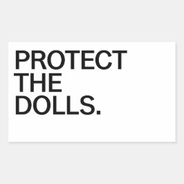 Adesivo Retangular Protect The Dolls