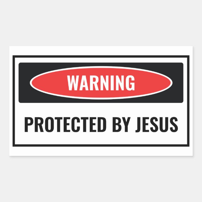 Adesivo Retangular Protegido por Jesus (Frente)