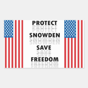 Adesivo Retangular Proteja a liberdade das economias de Snowden -