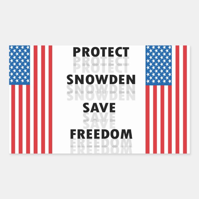 Adesivo Retangular Proteja a liberdade de Snowden - Decal (Frente)