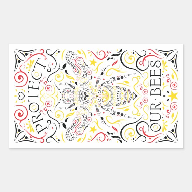 Adesivo Retangular proteja nossas abelhas (Frente)