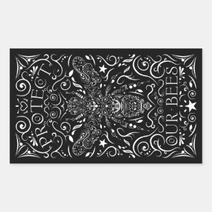 Adesivo Retangular proteja nossas abelhas