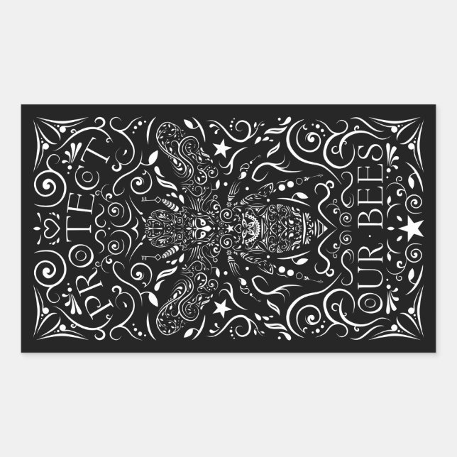 Adesivo Retangular proteja nossas abelhas (Frente)