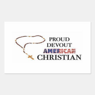 Adesivo Retangular Proud Devout American Christian Sticker