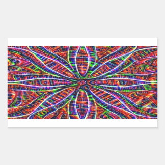 Adesivo Retangular Psicodélico Lotus Sticker