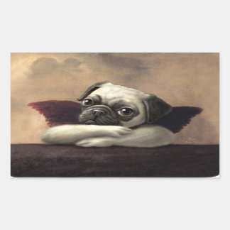 Adesivo Retangular Pug Cherubs inspirado em Raphael