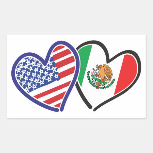 Adesivo Retangular Pulseiras do Coração do México dos EUA