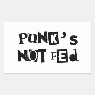 Adesivo Retangular punk não alimentado mensagem de texto engraçada cr