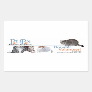 Adesivo Retangular PUPs Logo Sticker with Cats