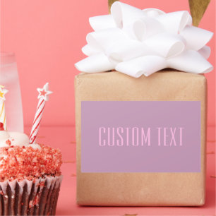 Adesivo Retangular Púrpura e Rosas claro de Pastel   Texto Editável M