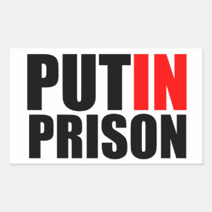 Adesivo Retangular Putin na prisão