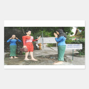 Adesivo Retangular Puxando Rostos Para Trás