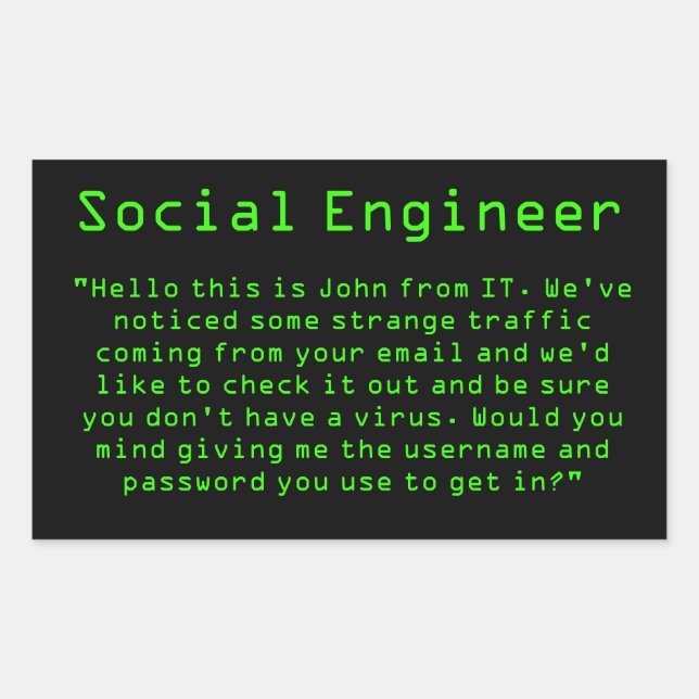 Adesivo Retangular Pwns "John from IT" (Frente)