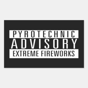 Adesivo Retangular Pyrotechnic Advisory - Fireworks Extremas