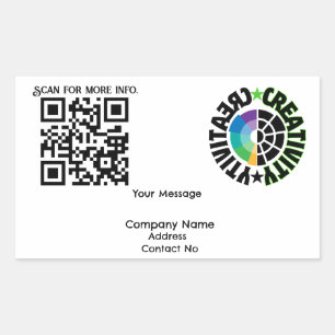 Adesivo Retangular QRcode de presente da empresa com personalização B