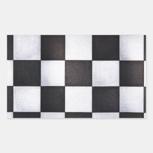 Adesivo Retangular quadrados preto e branco