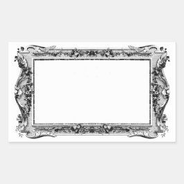 Adesivo Retangular Quadro de Etching da Vintagem Antiquada Intrica