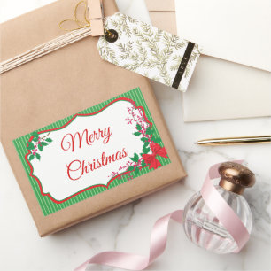 Adesivo Retangular Quadro de Natal do Red Arco Holly