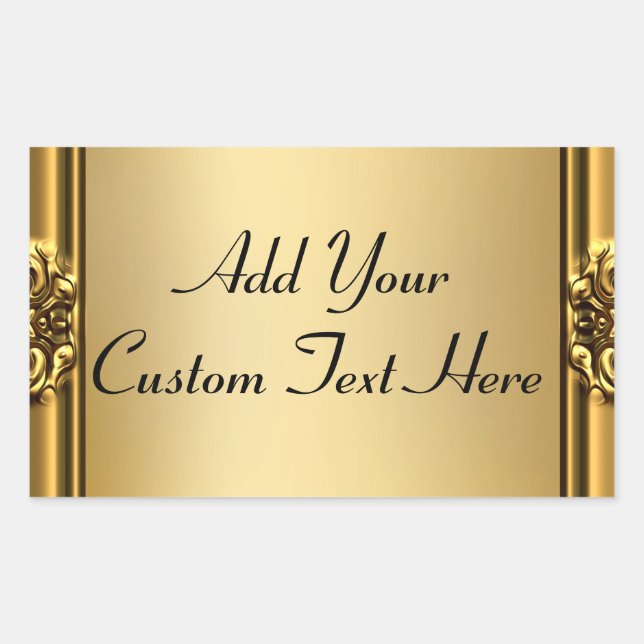 Adesivo Retangular Quadro Dourado Elegante Em Autocolantes Dourados (Frente)