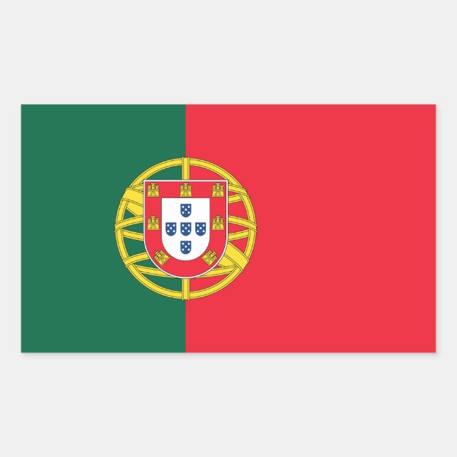 Adesivo Retangular Qualidade da bandeira portuguesa (Frente)