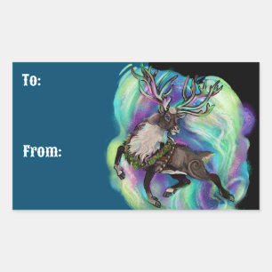 Adesivo Retangular Quando Reindeer Fly