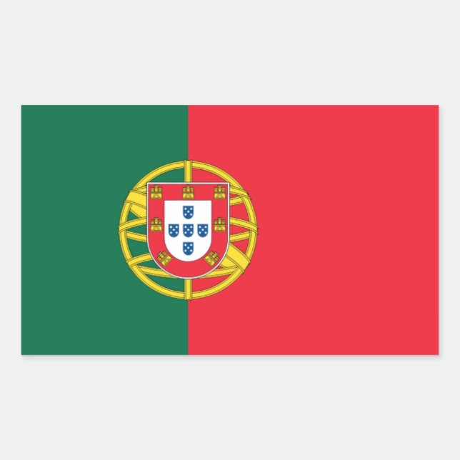 Adesivo Retangular Quatro Bandeira Nacional de Portugal (Frente)