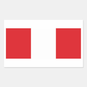 Adesivo Retangular Quatro Bandeira Nacional do Peru