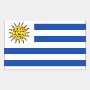 Adesivo Retangular Quatro Bandeira Nacional do Uruguai