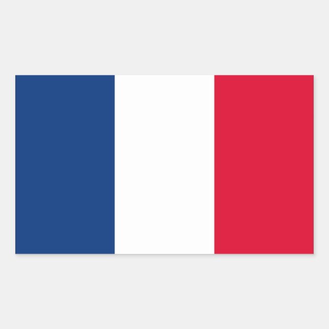 Adesivo Retangular Quatro Bandeira Nacional França (Frente)