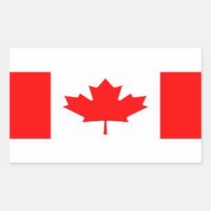 Adesivo Retangular Quatro bandeiras nacionais do Canadá