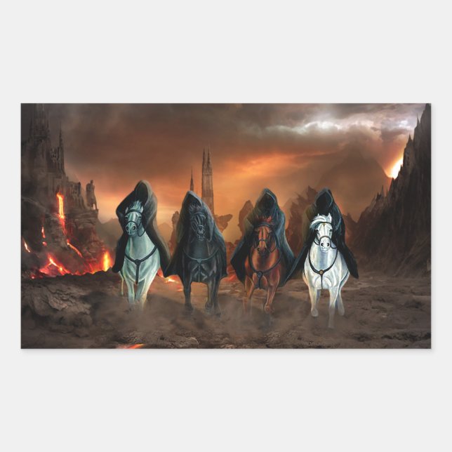 Adesivo Retangular Quatro Cavalos Do Apocalipse (Frente)