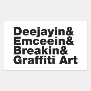 Adesivo Retangular Quatro Elementos de Hip Hop