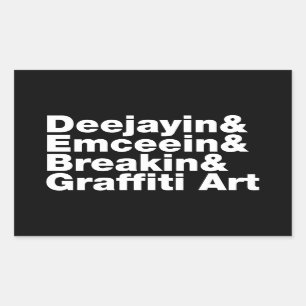 Adesivo Retangular Quatro Elementos de Hip Hop