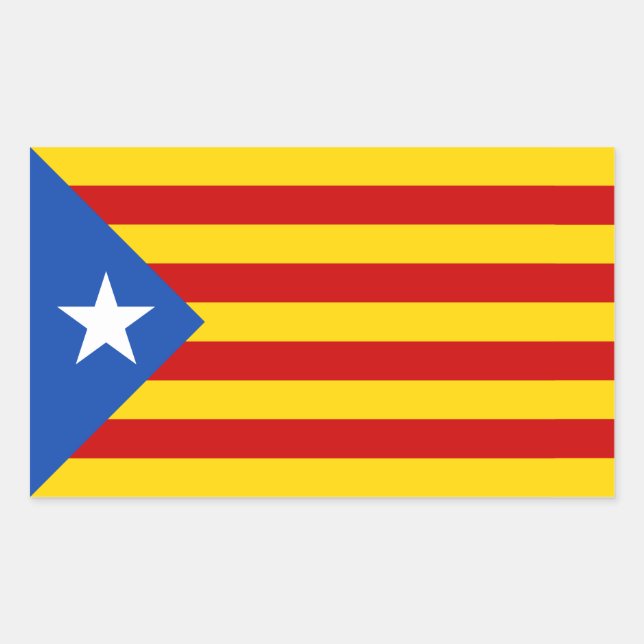 Adesivo Retangular QUATRO "L'Estelada Blava" Bandeira de Independênci (Frente)