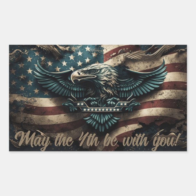 Adesivo Retangular Que o 4º esteja com você Eagle (Frente)