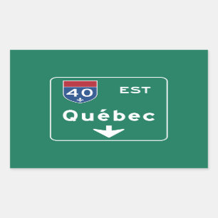 Adesivo Retangular Quebec, Canadá - Sinal de Estrada