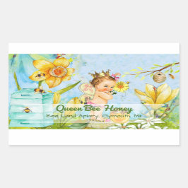 Adesivo Retangular Queen Bee Canning Labe
