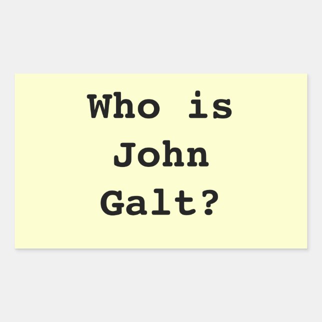 Adesivo Retangular Quem é John Galt? (Frente)
