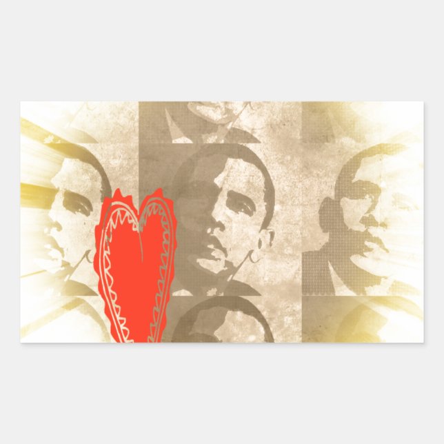 Adesivo Retangular Quênia Nós Amo Você Design De Arte Perspectiva (Frente)