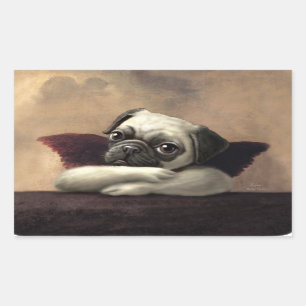 Adesivo Retangular Querubins do Pug inspirados por Raphael