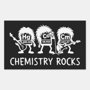 Adesivo Retangular Química Rocks Banda de Rock de Ciência