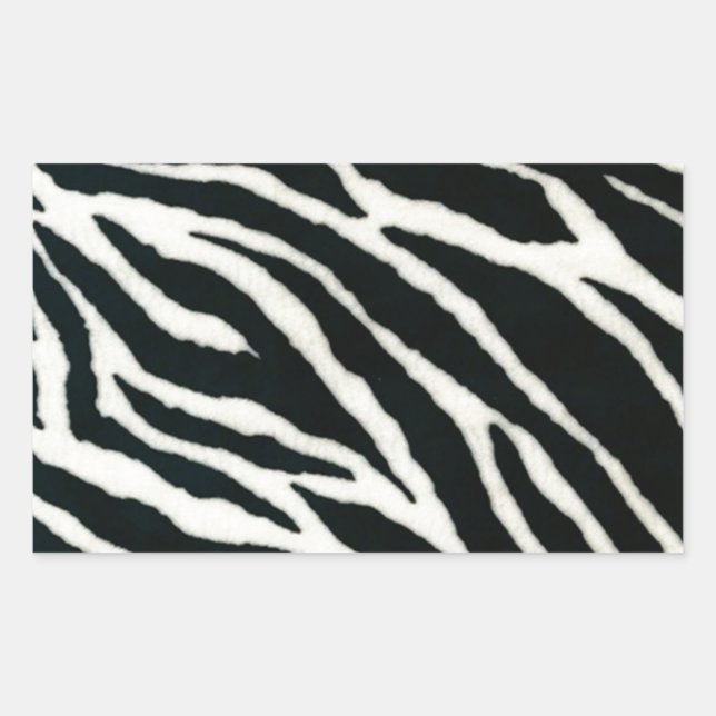 Adesivo Retangular RAB Rockabilly Zebra Imprime Preto e Branco (Frente)