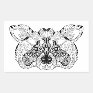 Adesivo Retangular Raccoon inspirado