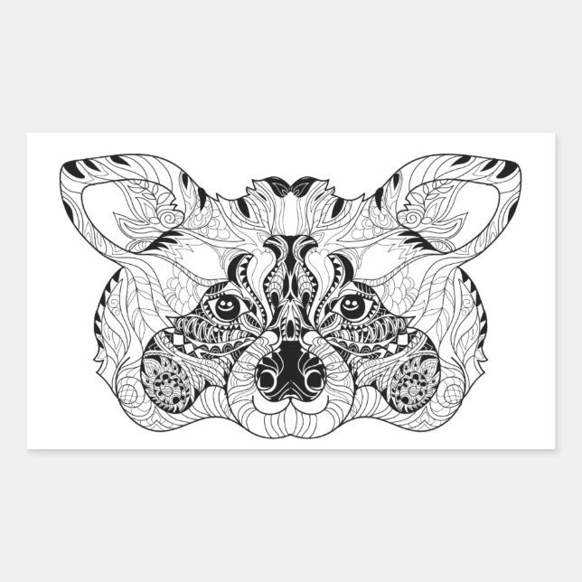 Adesivo Retangular Raccoon inspirado (Frente)