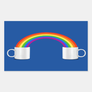 Adesivo Retangular Rainbow Café Date T Shirt