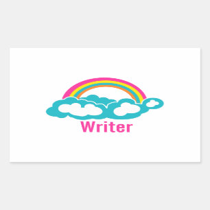 Adesivo Retangular Rainbow Cloud Writer